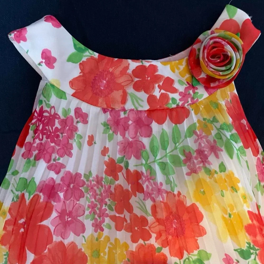 Dress: Triple-layer Sleeveless Floral Dress, size 8 - Picture 2 of 3